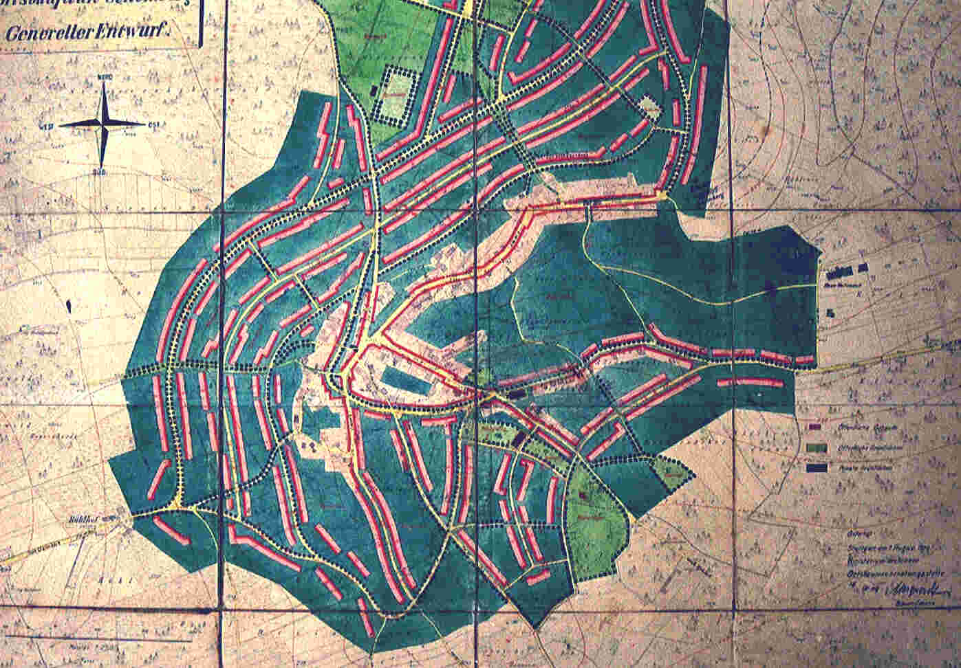 Entwurf eines Ortsbauplanes ca 1920